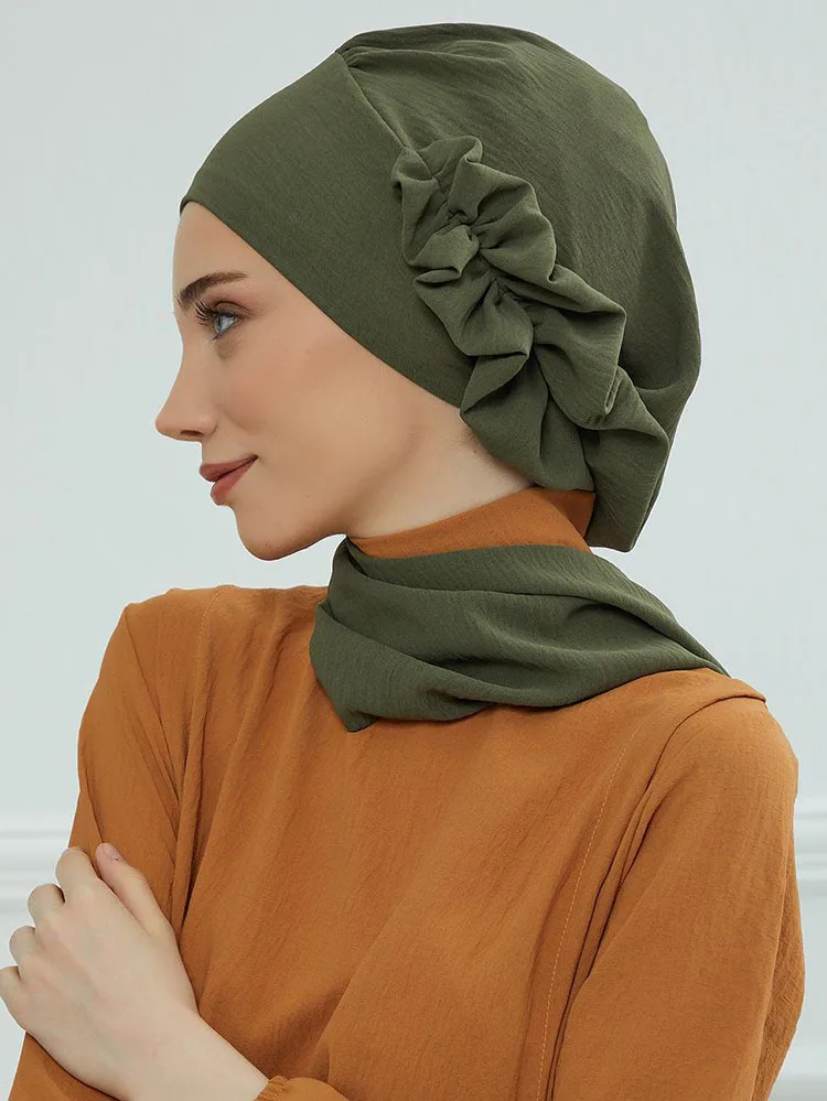 Hijabs internos muçulmanos para mulheres, turbante islâmico, boné de cabeça, gorro, acessórios para cabelo feminino, boné cachecol