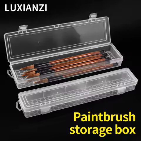 LUXIANZI Painting Pencils White Storage Box Watercolour Pens Arts Sewing Drawing Protctor Plastic Sturdy Stationery Storage
