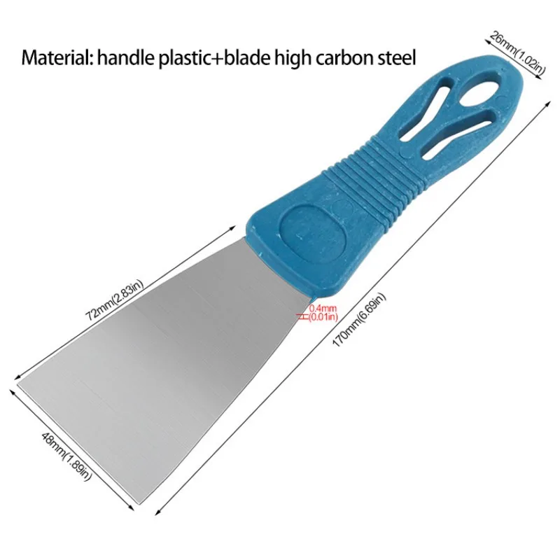 1개 스테인리스 스틸 사선 블레이드 스크레이퍼 퍼티 나이프 플라스틱 손잡이 1인치 2인치