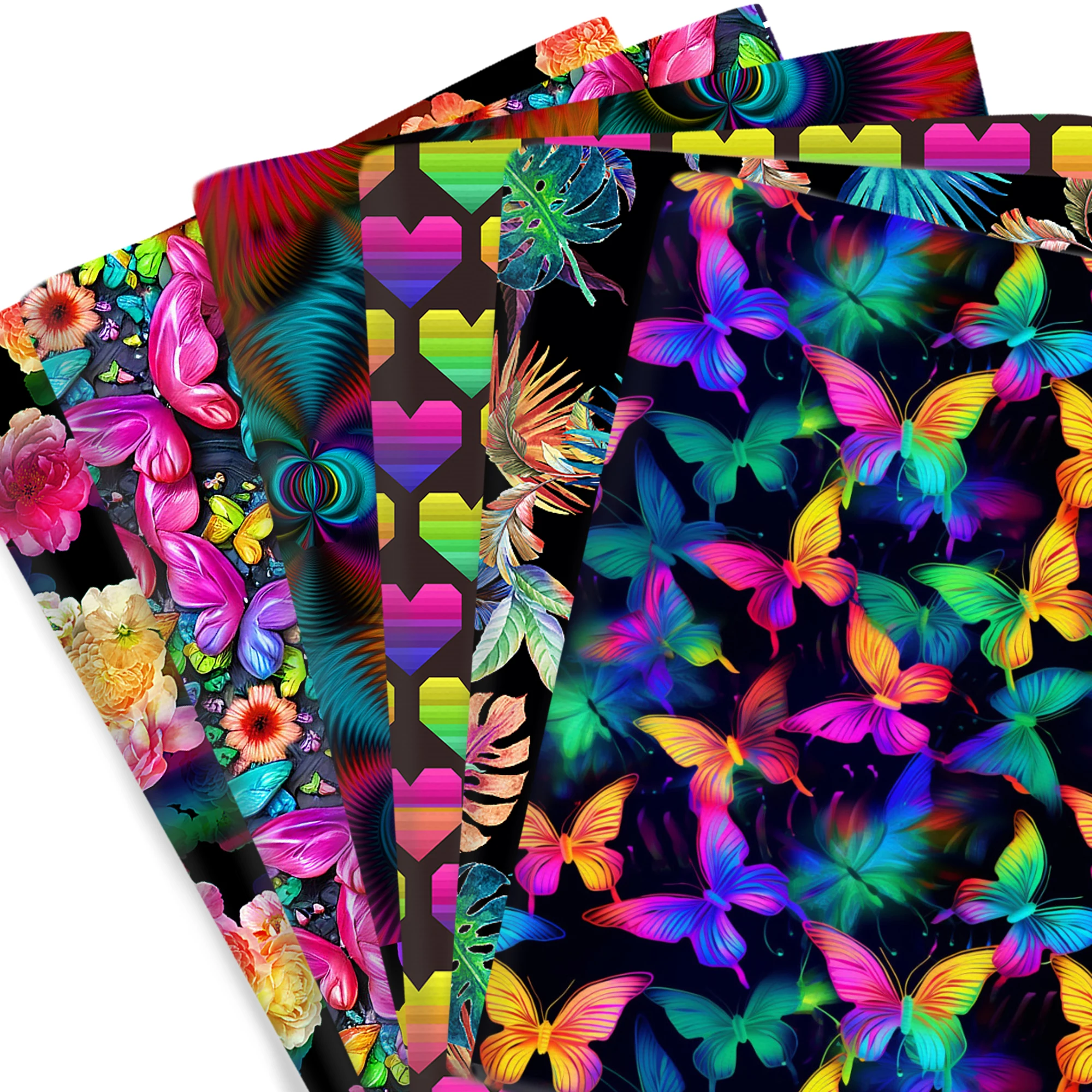 50*145cm Polyester Cotton Fabrics By The Meter Cartoon Dazzling Butterfly Fabrics For Sewing Cloth Dress DIY Crafts Home Textile