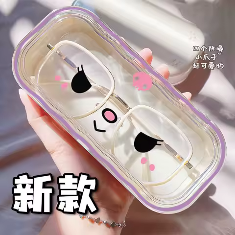 New Kitty Glasses Case Kuromi Storage Box Anime Kawaii Cartoon Transparent Sunglasses Protective Case Gift for Girl