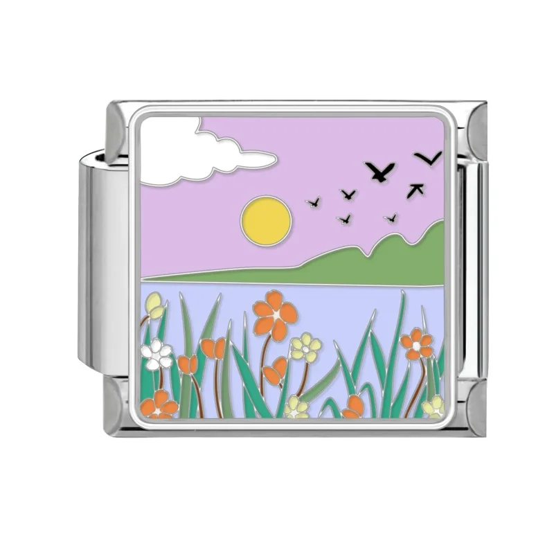 DAVINI الإيطالية سحر سوار ربط DIY وحدات الفولاذ المقاوم للصدأ التقليدية الكلاسيكية نوع زهرة لإنشاء مجوهرات شخصية #2