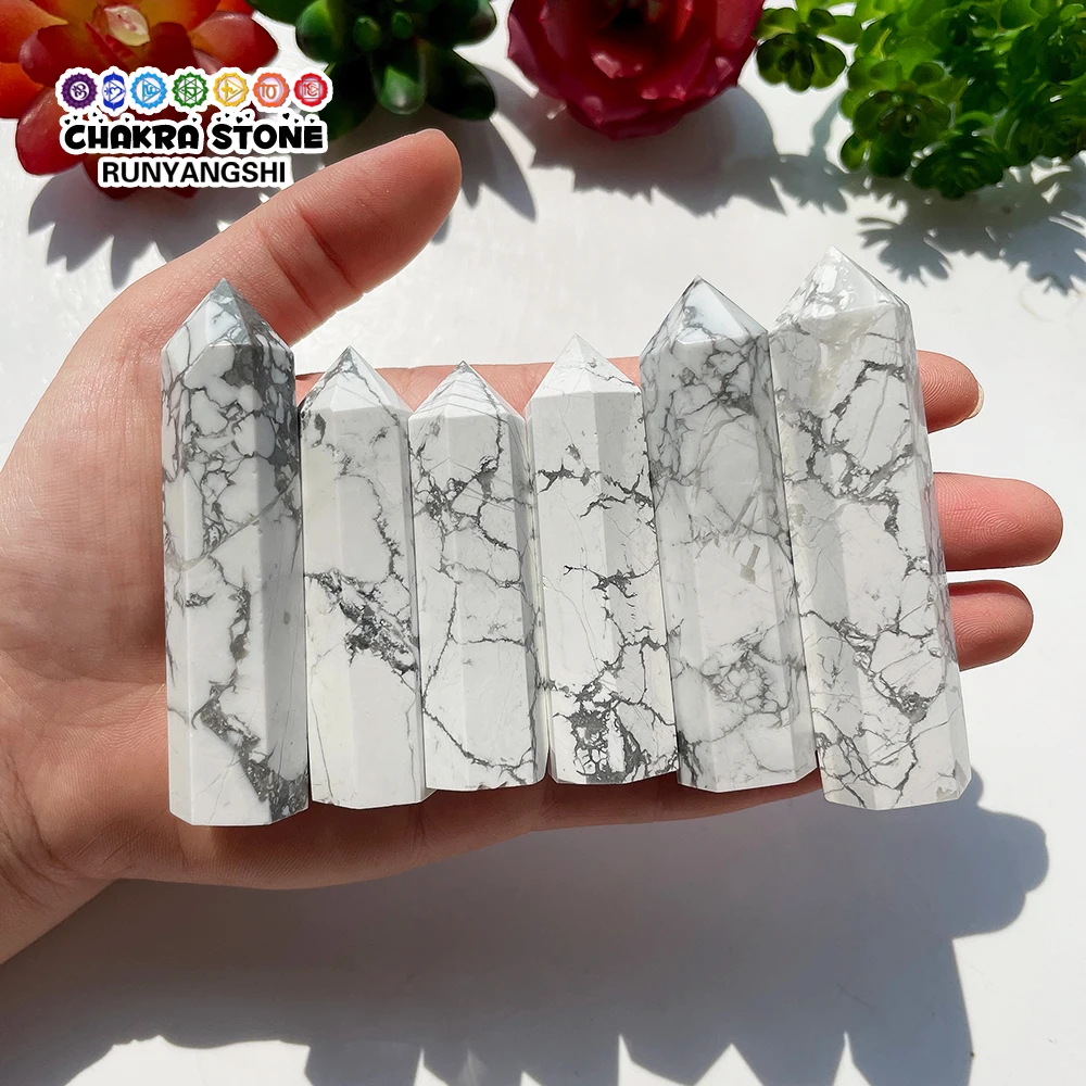 40-80 мм Натуральная Хрустальная палочка Howlite исцеляющая энергия минеральная обелиск башня домашний декор полированные ремесла орнамент 40-80 мм Натуральная Хрустальная палочка Howlite исцеляющая энергия минеральная обелиск башня домашний декор полированные ремесла орнамент