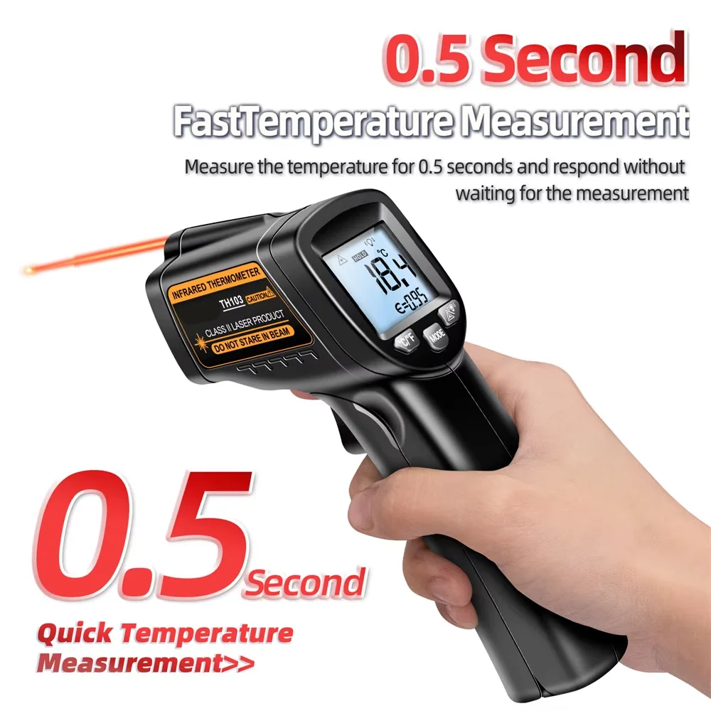 Infrared Thermometer Class II Laser Temperature Sensor Testers Gun -50°C~400℃ Industrial Thermal Tube Testing Tool