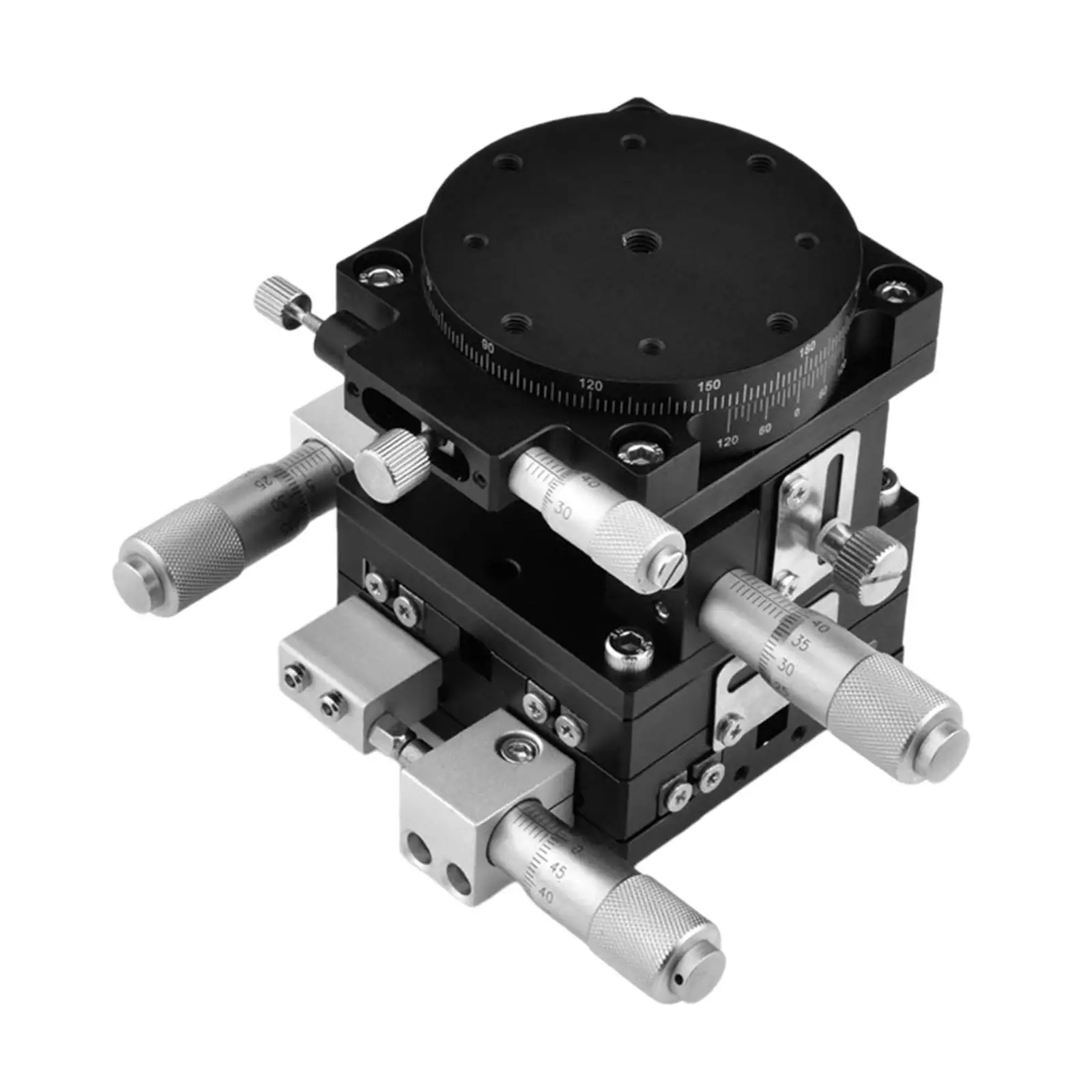 

Цельнометаллический 4-осевой ручной линейный стол (платформа) X Y Z R для измерений и лабораторных работ