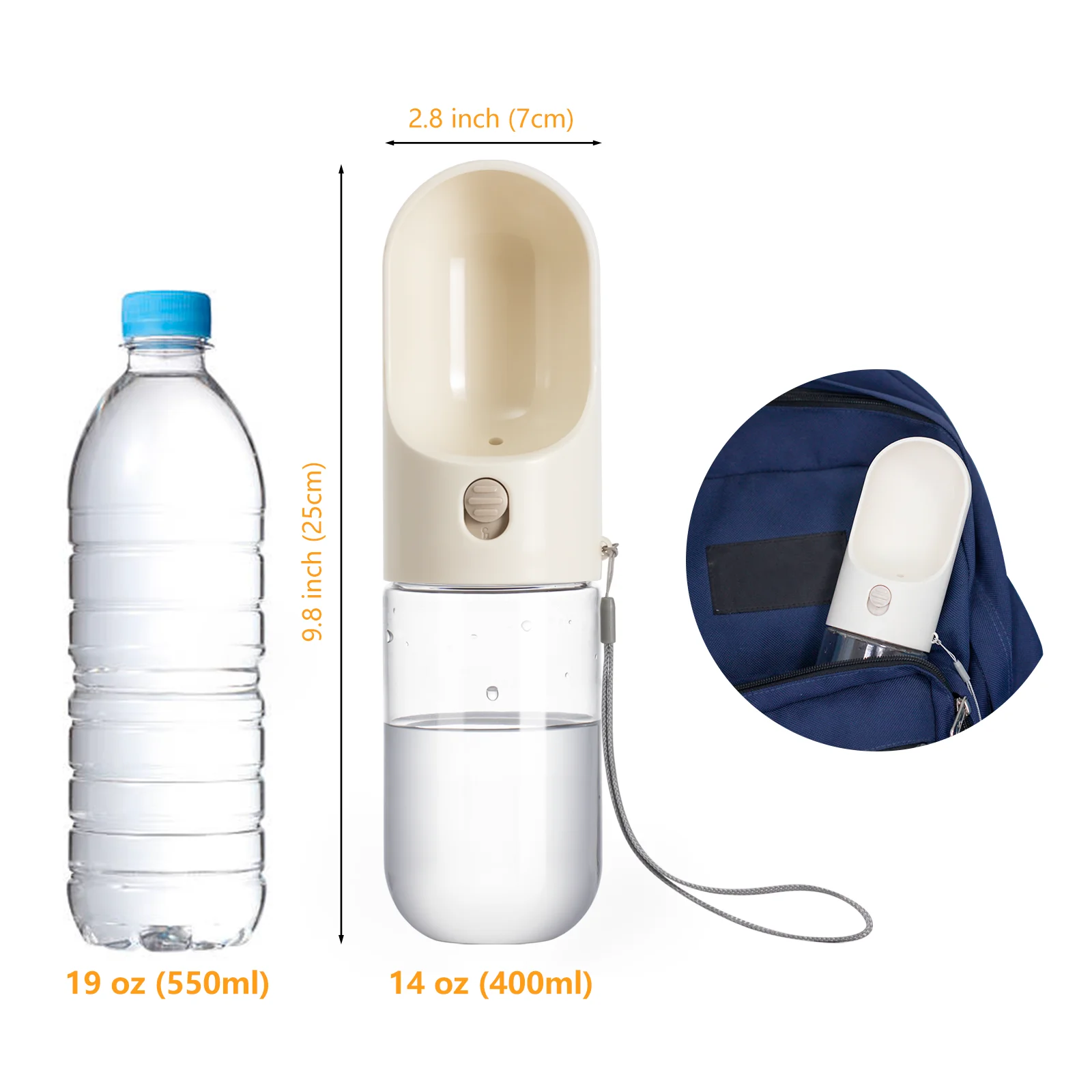 Leak Proof 400ml Large Portable Travel Outdoor Pet Dog Water Bottle