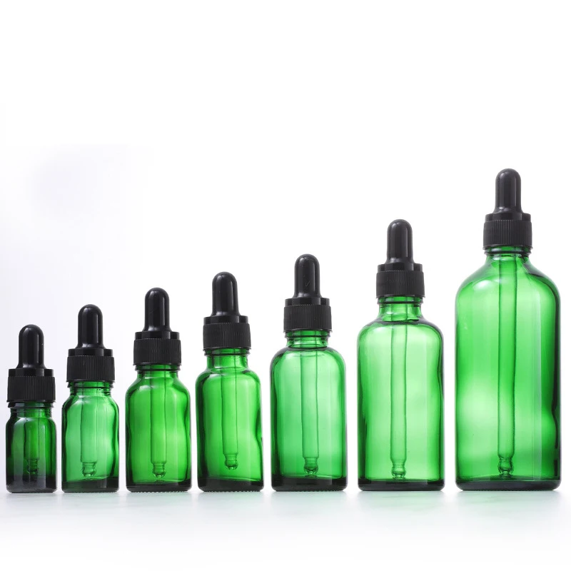 5/10/15/20/30/50/100ML Empty Green Glass Dropper Bottle for Serum Essential oil Perfume Refillable Liquid Container Eye Drop