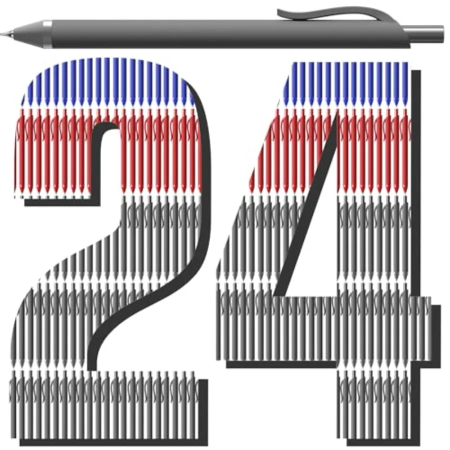 

24 Pcs Gel PensBlack ink Pens 0.7 mm Fine Point Pen Retractable Smooth Writing Pens for Jourl School Office Supplies