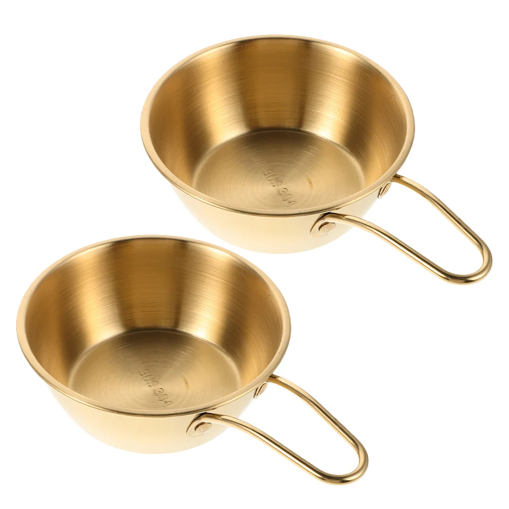 

2Pcs Stainless Steel Shaving Bowl for Men Ergonomic Handle Durable Foam Lather Bowl Travel Shaving Equipment Foam Bowls