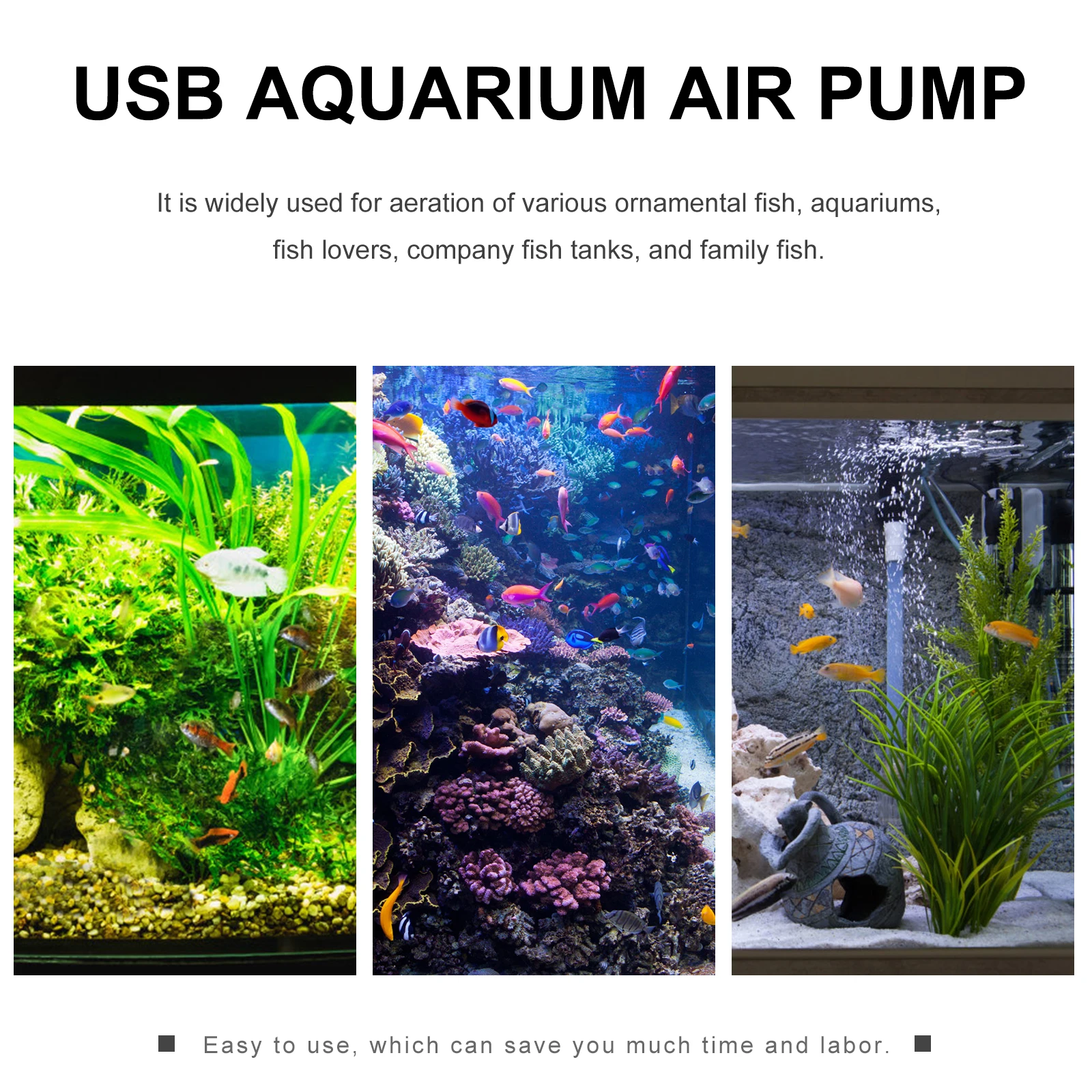 

1 Set Fish Tank Oxygen Usb Aquarium Air Pump Mute Aerator For Home Company Fish Tanks Durable Plastic Air Pump Lightweight Small