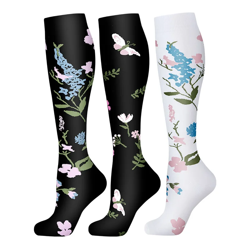 3/6 Paar Kompressionssocken Outdoor-Sport Reiten Kompresse Stretchstrümpfe Krankenschwester Wadendruck Beinsocken Geschwollene Krampfadern – Detail 10