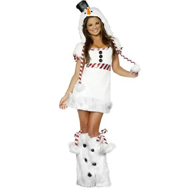 عيد ميلاد سعيد الشتاء المخملية ثلج الأيائل تأثيري حلي عيد الميلاد كرنفال حفلة ملكة جمال سانتا كلوز فستان بتصميم حالم مجموعة كاملة lf [5 #3