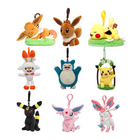 10/Lot Genuine Original Pik Sco Sno Syl Umb Eev Esp 12-17CM Clip Pendant Plush Soft Gifts For Anime Cartoon Dolls Stuffed Toys