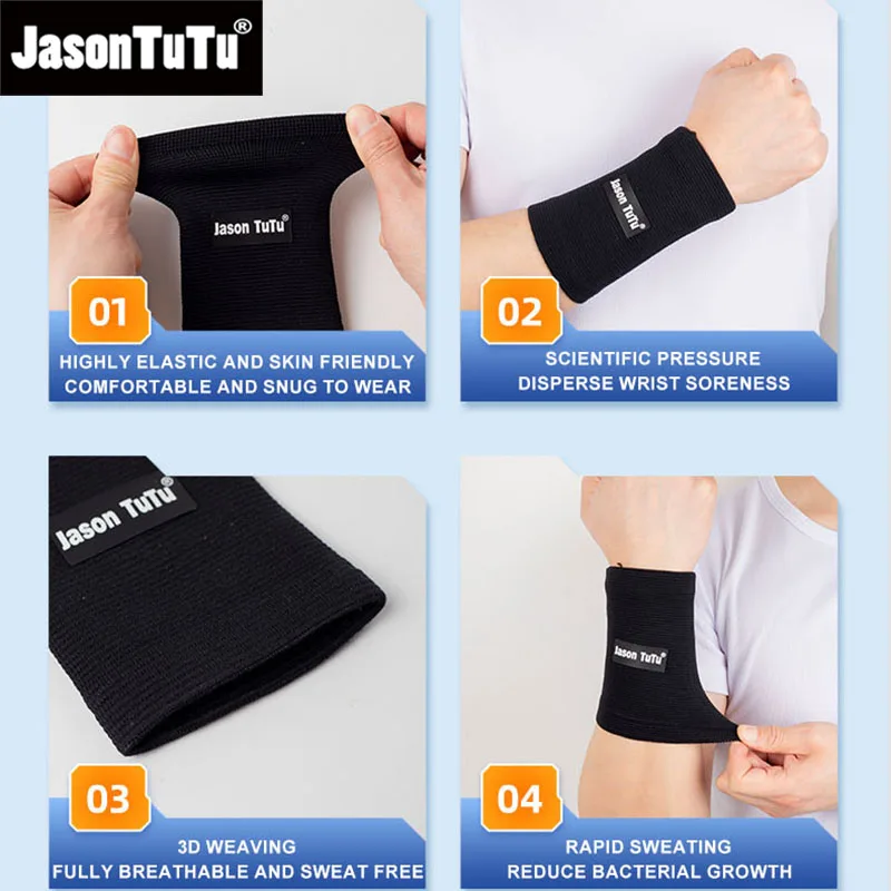 JASONTUTU 1PCS Nylon Elastic Sports Wrist Brace Support Wristbands Sweatbands For Volleyball Basketball Tennis Gym Sweat Bands