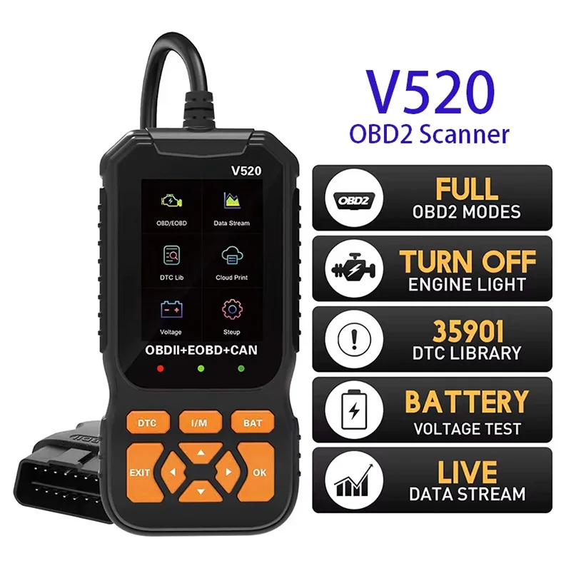 

OBD2 Scanner Diagnostic Tool Multi-language V520 Car Code Reader OBD II Scanner Auto Check Engine Light Code Reader Car Tools