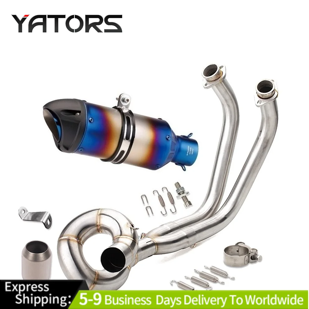 

For Kawasaki Z650 Ninja 650 2017-23 Exhaust System Header Pipe + Blue Muffler Exhausts Pipes