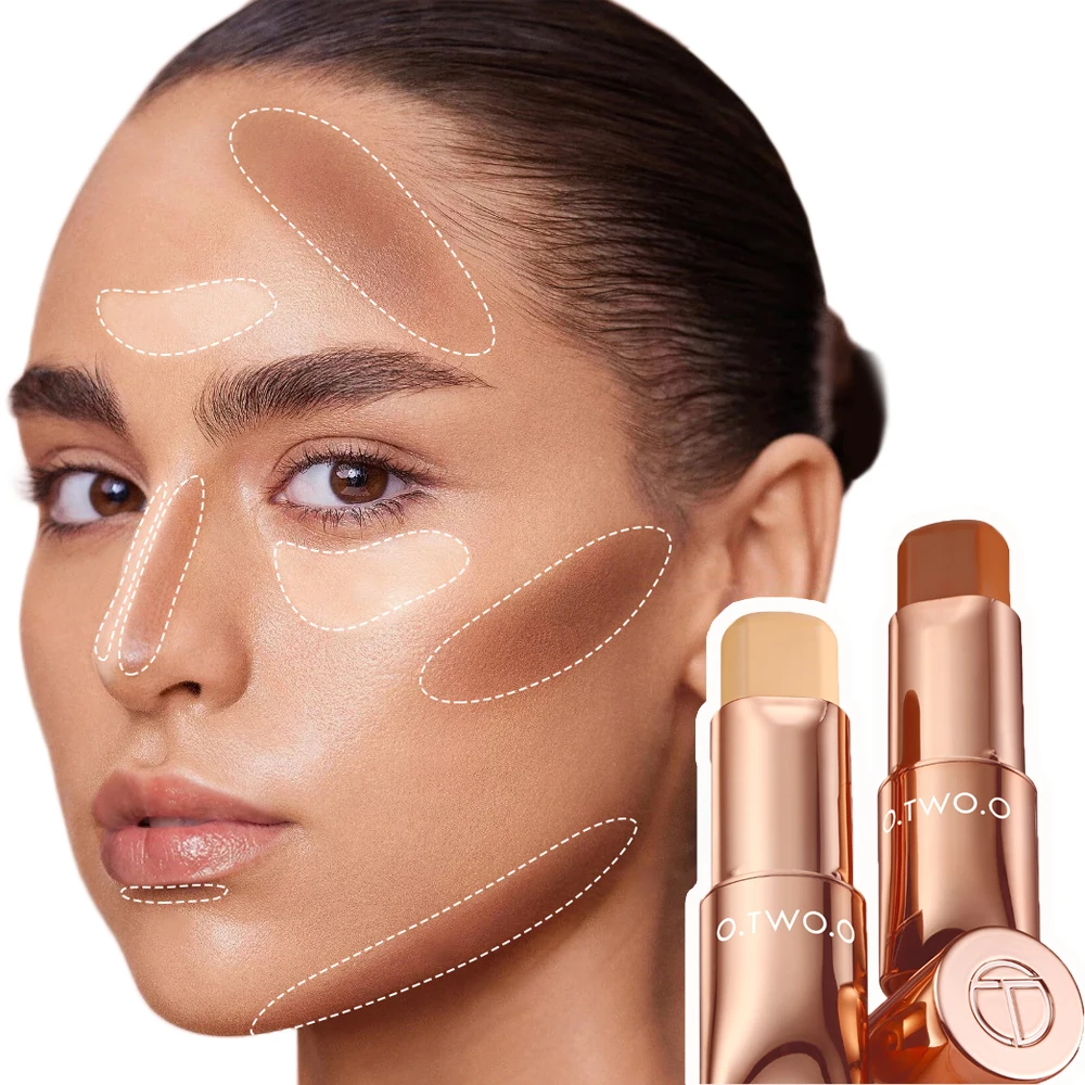 O.TWO.O متعدد الاستخدام تشكيل كونتور عصا كريم طويل الوجه المخفي برونزي الأساس ماكياج حريري ناعم عصا #1