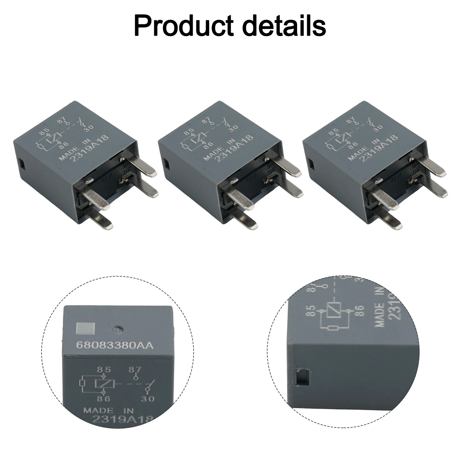 Simplified Installation Automotive Relay Kit in a Pack of Three Part Number 68083380AA Ideal For Various Applications