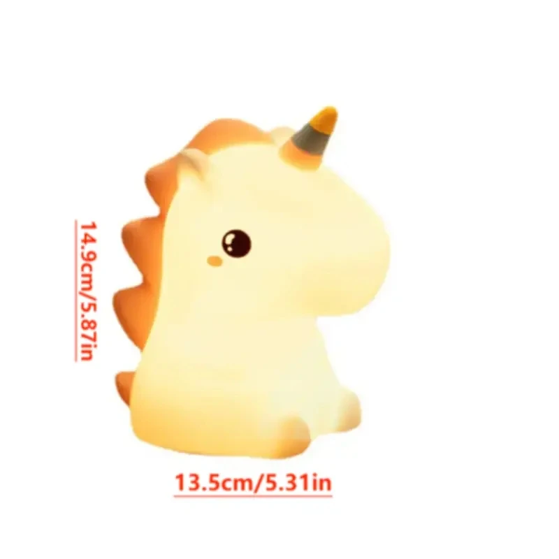 Soft Unicorns Silicone Night Lights For Sleep Room USB Rechargeable Colorful Lamp