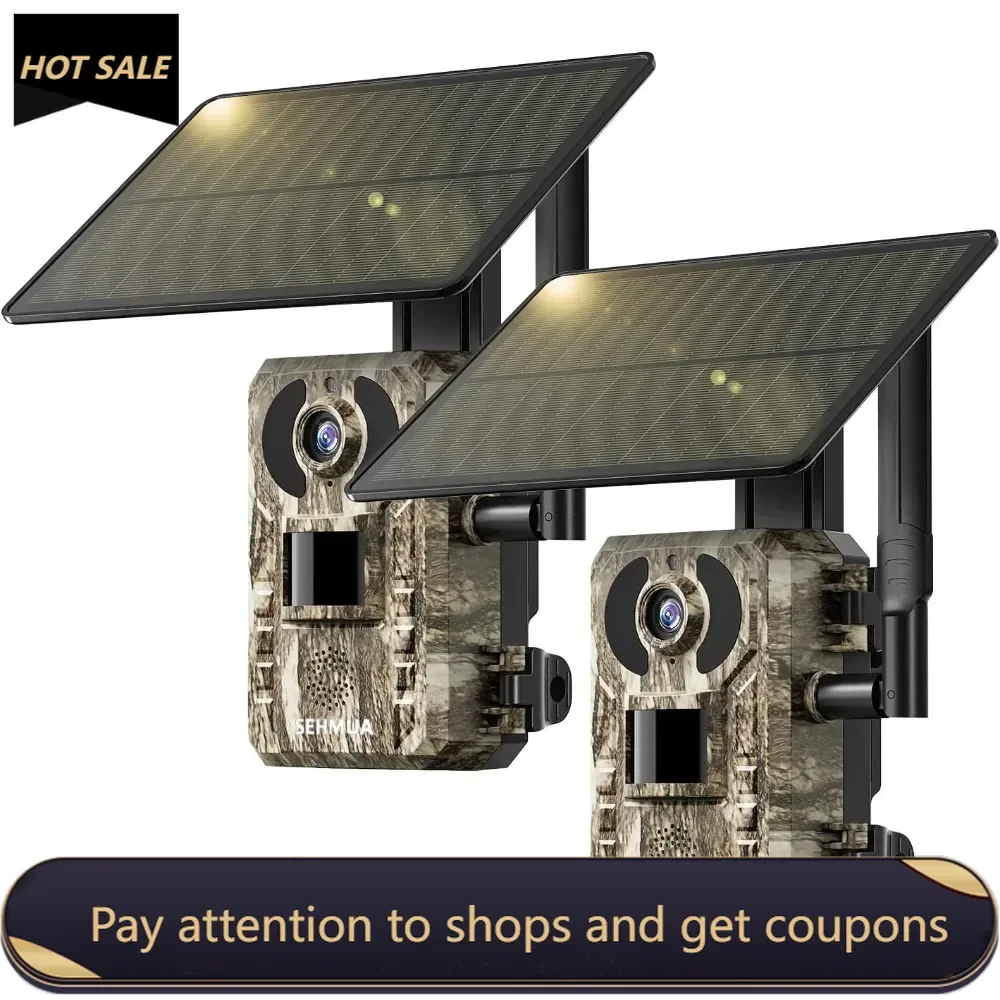 

4G LTE Cellular Trail Cameras with Live Streaming, Solar Game Cameras Includes SIM Card, Remote Phone Access, Motion Activated