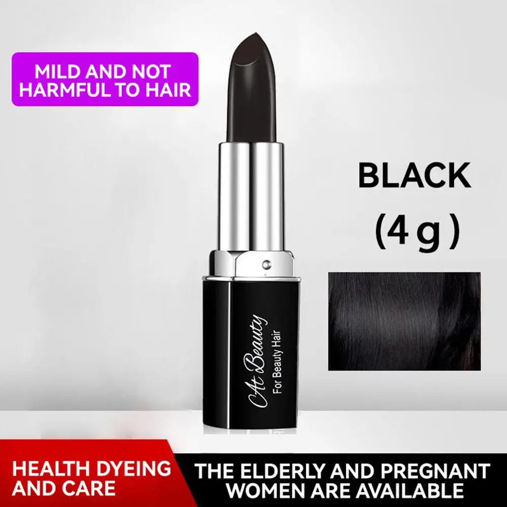 قلم أحمر شفاه مصبوغ للشعر للاستعمال مرة واحدة ، أحمر شفاه سريع قابل للغسل من الفولاذ المقاوم للصدأ ، غطاء عالي التشبع ، يدوم طويلاً ، رمادي