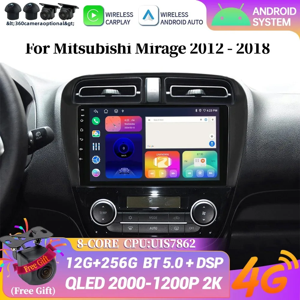 

Android 14 4G Wireless Bluetooth Carplay Head Unit Stereo Screen Multimedia Navigation Radio for Mitsubishi Mirage 2012-2018