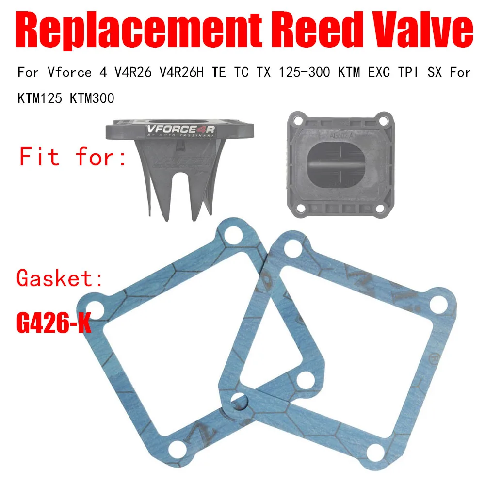 2PCS Gasket G426-K Replacement Reed Valve Fit for Vforce 4 V4R26 V4R26H TE TC TX 125-300 KTM EXC TPI SX For KTM125 KTM300