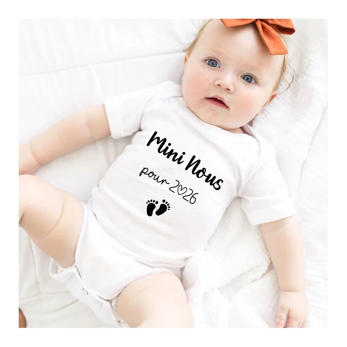 Mini Nous in 2026 مطبوعة رومبير للأطفال القطن إعلان الحمل الملابس الوليد قصيرة الأكمام ارتداءها طفل بذلة #2