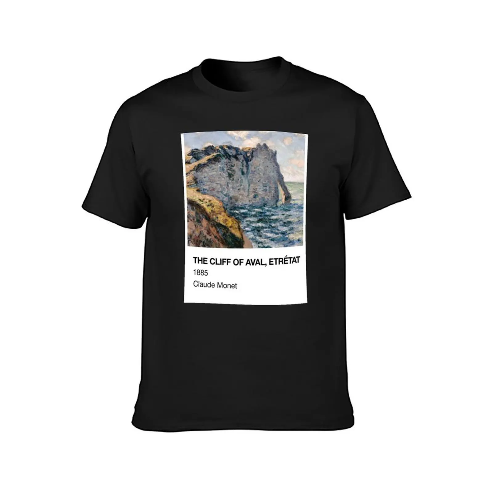 The Cliff of Aval Etretat Claude Monet Pantone Card T-Shirt tees sweat workout shirts for men