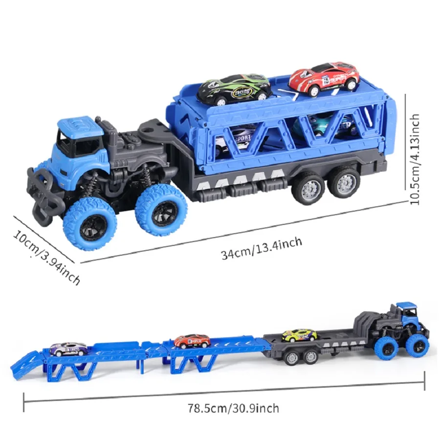 Verformbare Schienenauto-Auswurf, zusammenklappbar, großer LKW, Spielzeug für Kinder, Behälter, Transporter, Spielset, Kinder, Geschenk