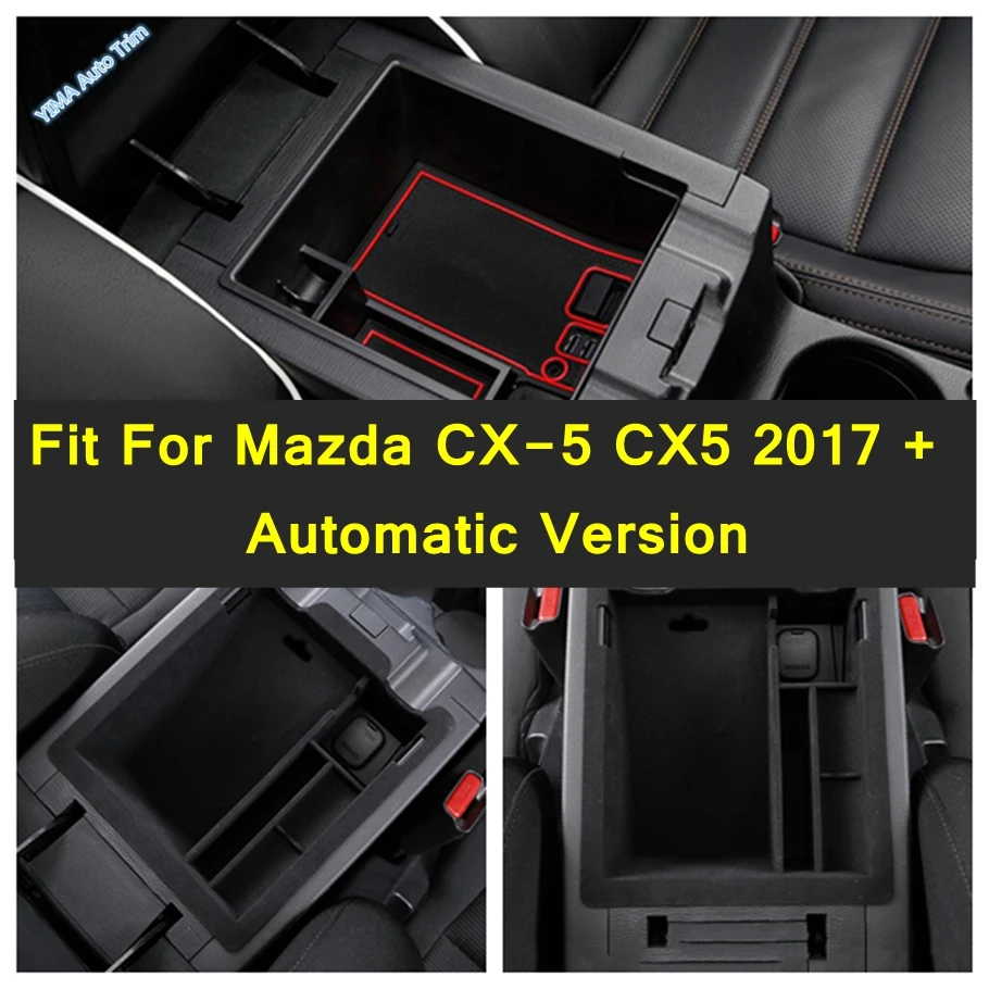 

Car Central Armrest Storage Box Console Tray Pallet Container Cover For Mazda CX-5 CX5 2017 - 2024 Automatic Version Accessories