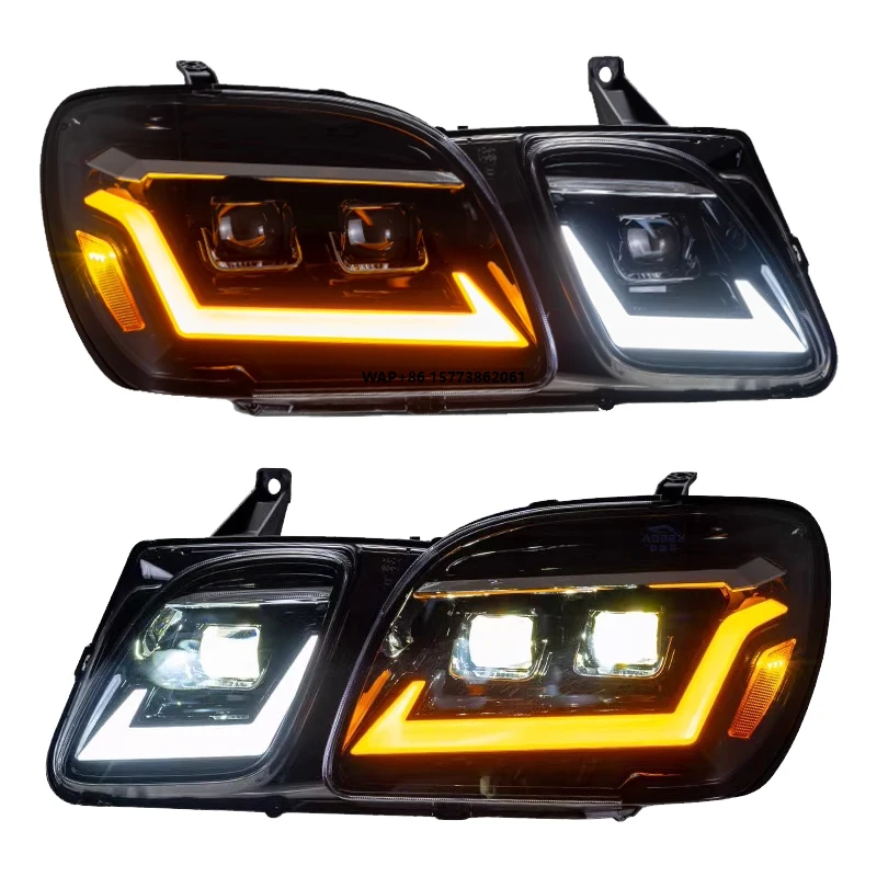2 Pieces for  LX470 Headlights 1998 2007 Car Accessories LX470 Upgrade LED Headlight Projector Head Lamp Light