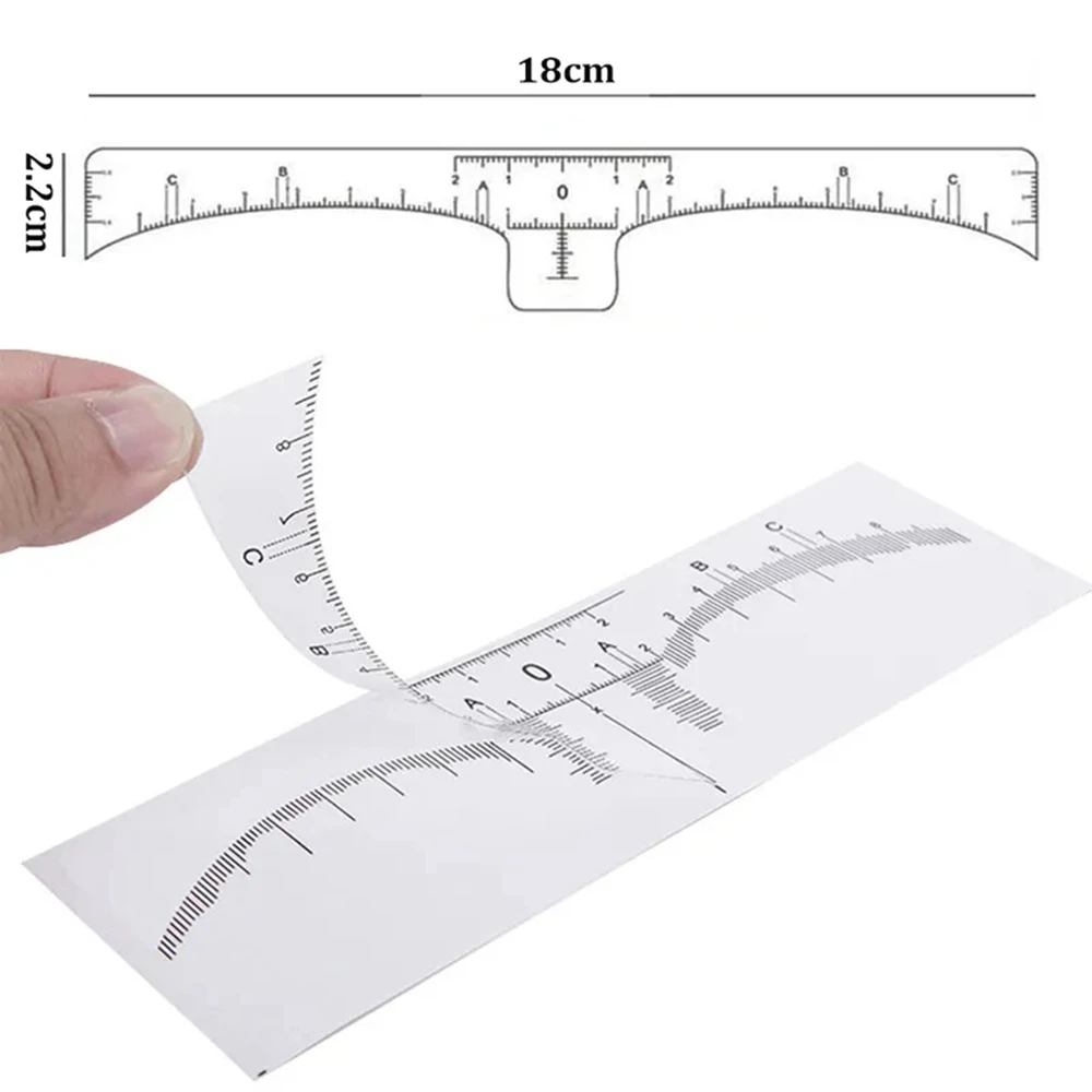 100/50PCS Eyebrow Ruler Sticker Disposable Tattoo Eyebrow Position Rulers Measurement Tools Permanent Makeup Sticker Tattoo Kit