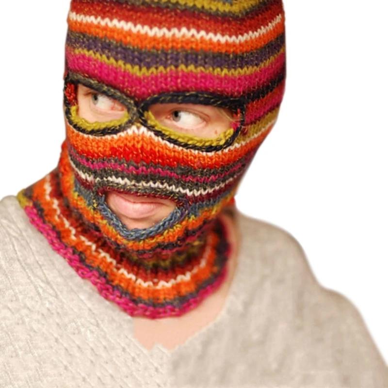 Funny Balaclava Face Mask Knitted Hat Beanies Balaclava Distressed Halloween Balaclava Hooded Scary Balaclava Party Hat