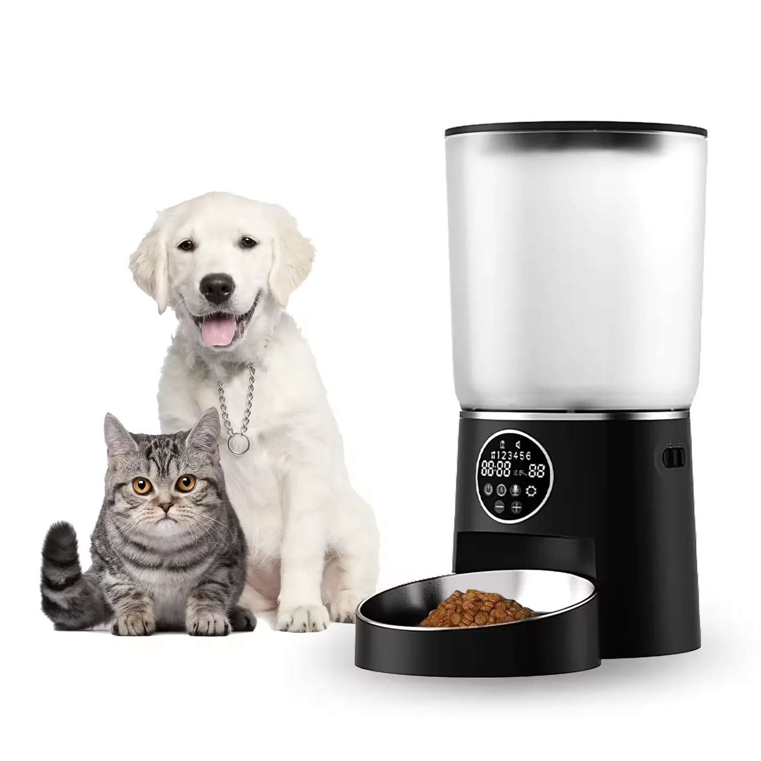 

Heavy Duty Stainless Steel Plastic Round Automatic Intelligent Feeder Pet Wholesale