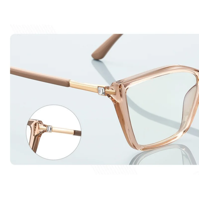 نظارات قراءة نسائية عصرية مربعة الشكل خفيفة الوزن من مادة TR90 إطار نظارات طبية بصرية للنساء #4
