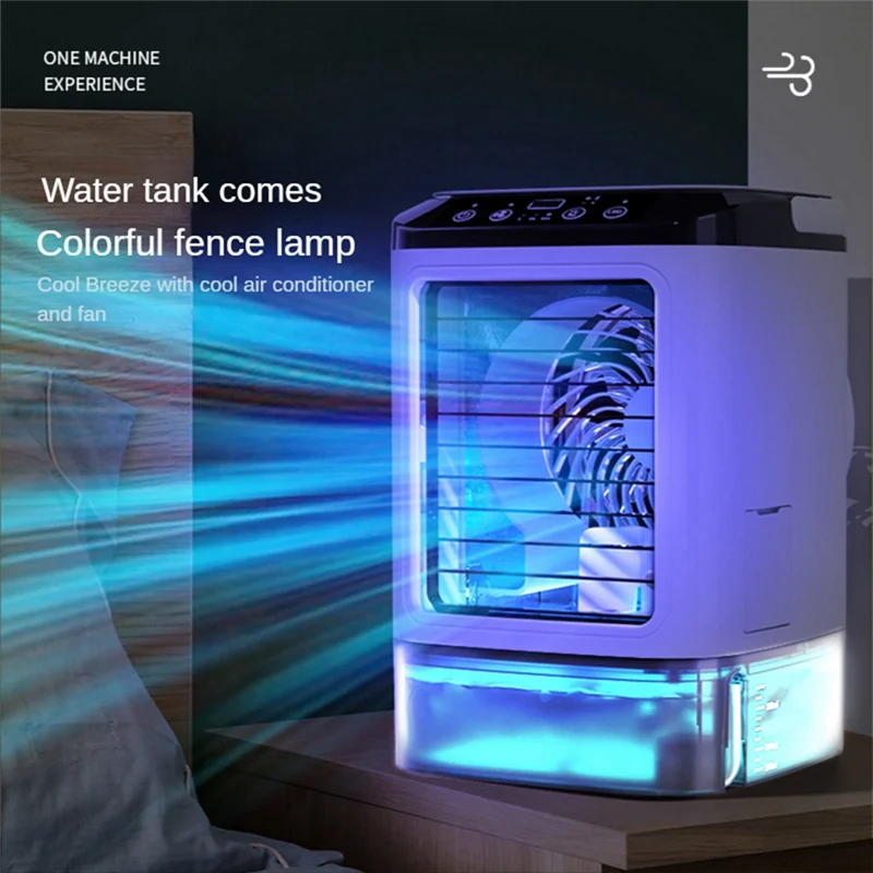 พัดลมเครื่องปรับอากาศขนาดเล็กแบบพกพาพัดลมไอน้ำเครื่องทำความเย็นตั้งโต๊ะ USB ขนาดเล็กในบ้านพัดลมไอน้ำสเปรย์น้ำแร่เปียก