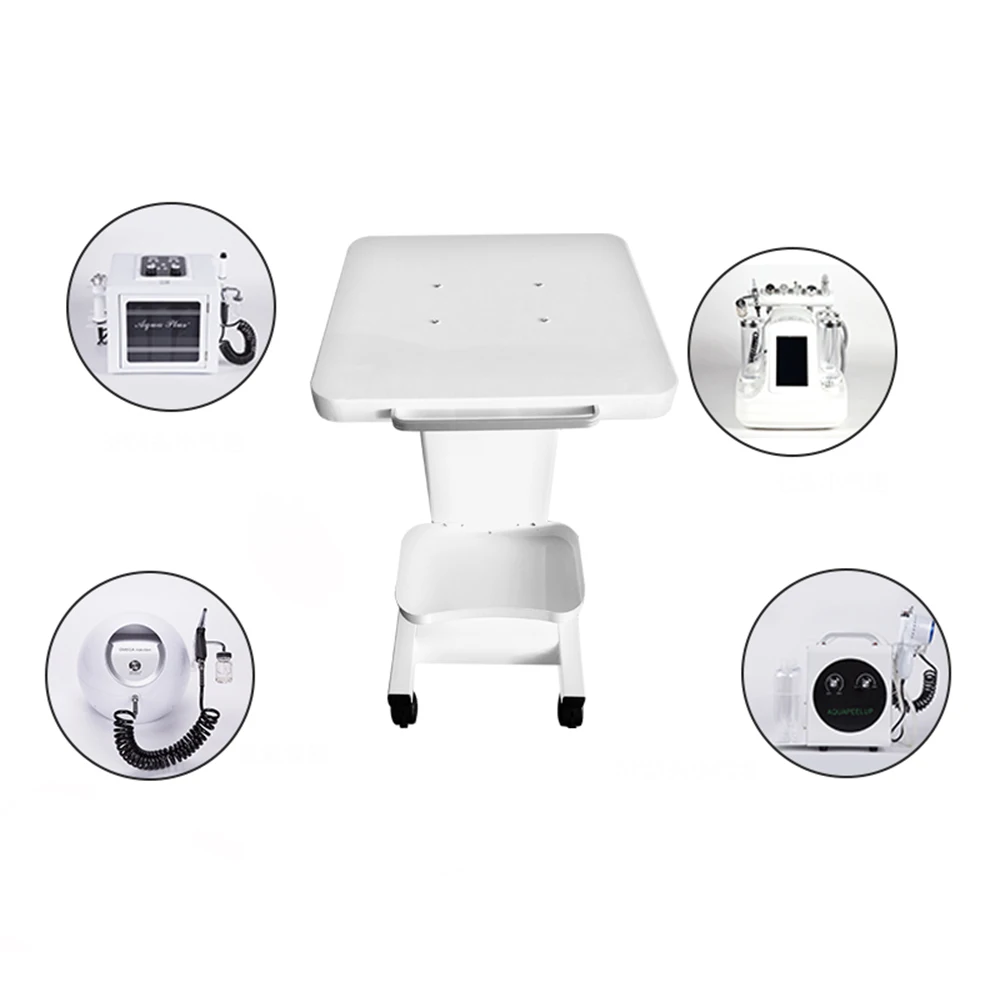 عربة ترولي الصالون - حامل عربة متنقل عربات دوارة طبية للتجويف بالموجات فوق الصوتية RF Machine Manicure Spa Shelf White #6