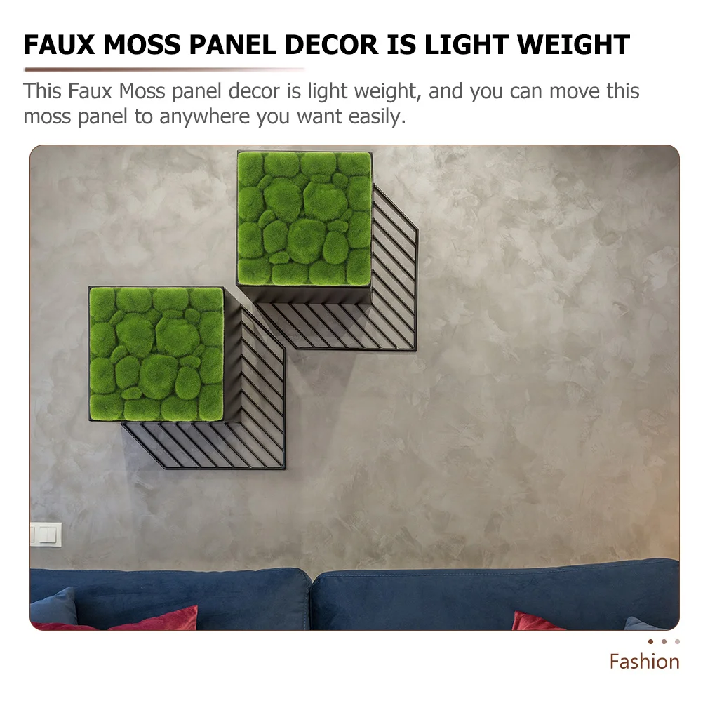 

2pcs Faux Panel Decor Artificial Moss Board Lightweight Simulation Moss Turf For Indoor Wall Decor Wedding Flower Arrangement