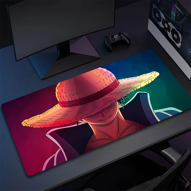 One Piece Zoro Roronoa Locking Edge Mouse Pad Game Gaming Mousepad XL Large Gamer Keyboard PC Desk Mat Computer Tablet Mouse Pad