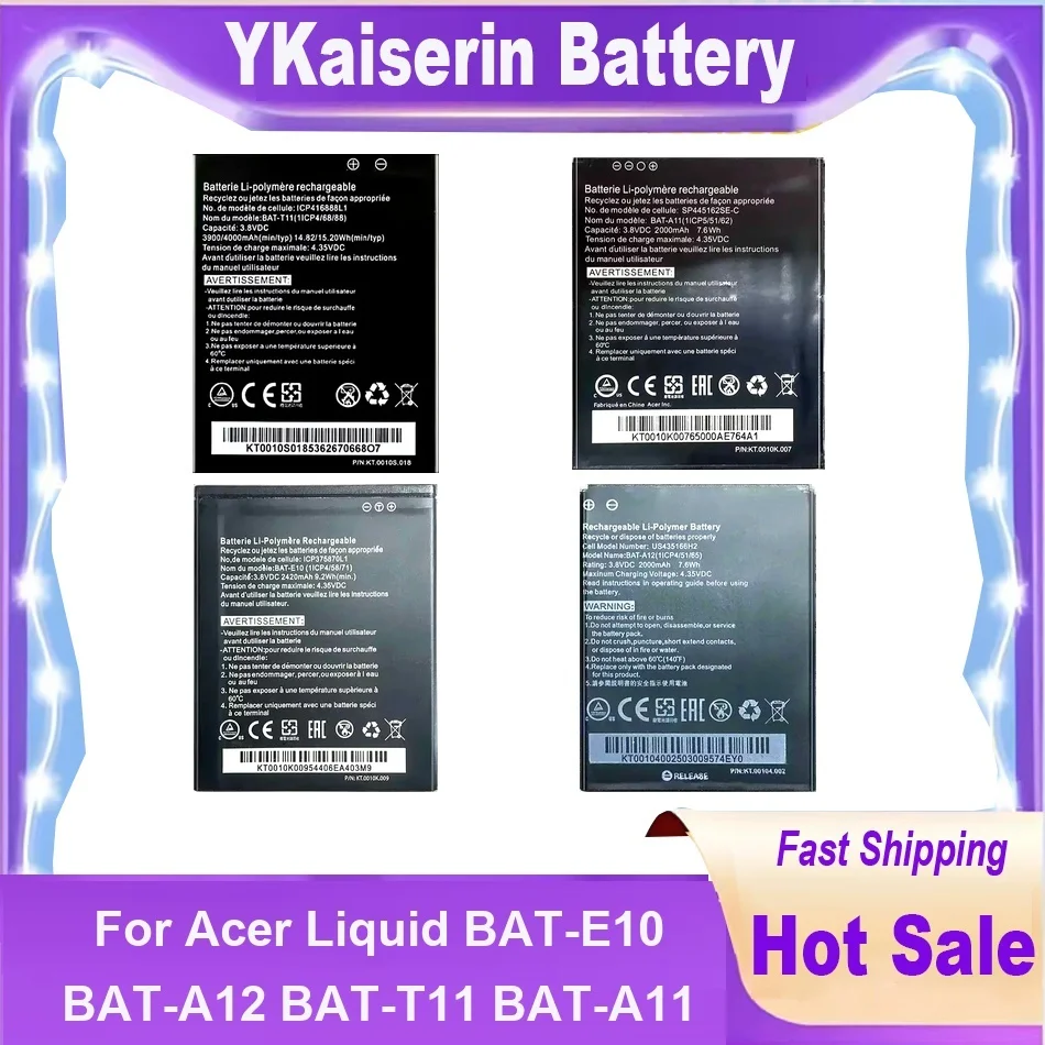 

BAT-E10 BAT-A12 BAT-T11 BAT-A11 Аккумулятор для телефона Acer Liquid Z530 Z520 Z410 T01 Z330 T03 T04 Z630S LTE T02 ICP9375870L1 Bateria