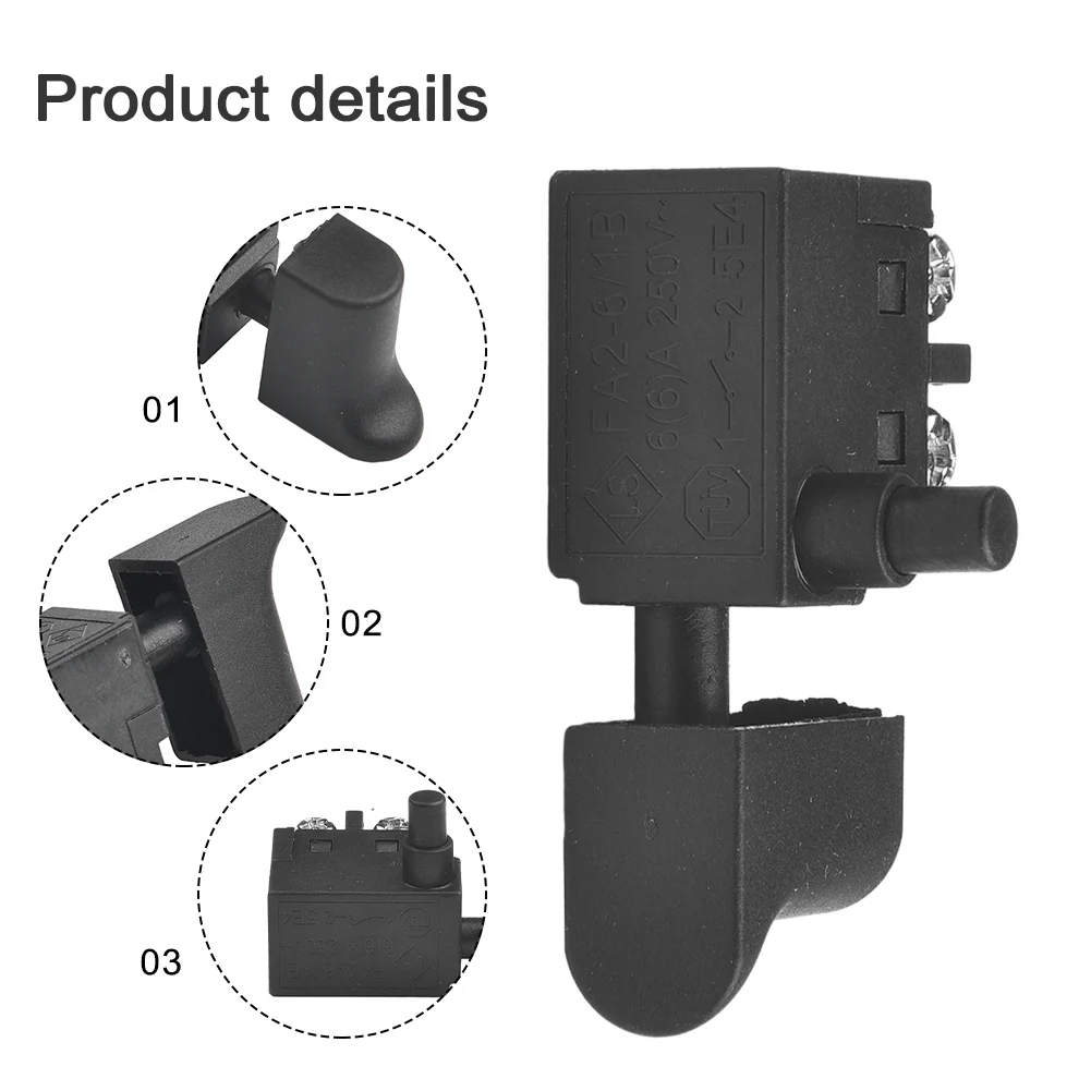 Power Tool Trigger Button Switch 250V 6A With Control Knob For Electric Drill Planer Marble Cutter  Electric Tool Accessories