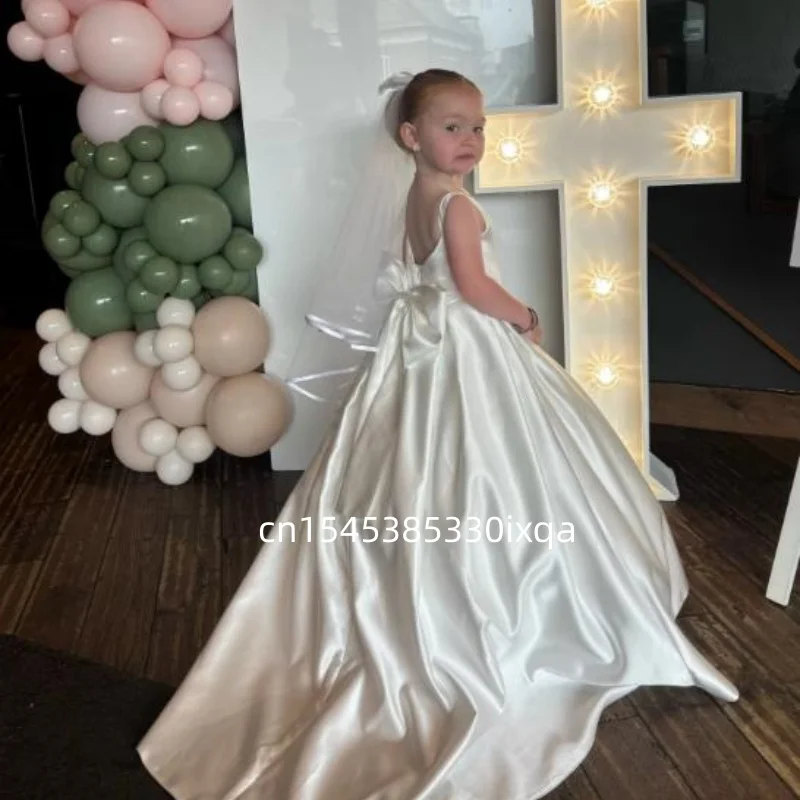 robes-longues-en-satin-ivoire-pour-demoiselles-d'honneur-robes-de-princesse-pour-mariage-anniversaire-premiere-communion-robes-a-nœud