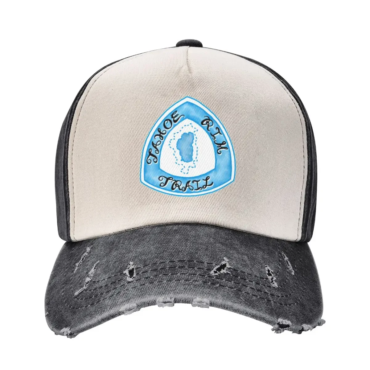 

Tahoe Rim Trail Watercolor Sign Baseball Cap Male hat New In The Hat Sports Cap Caps For Men Women's