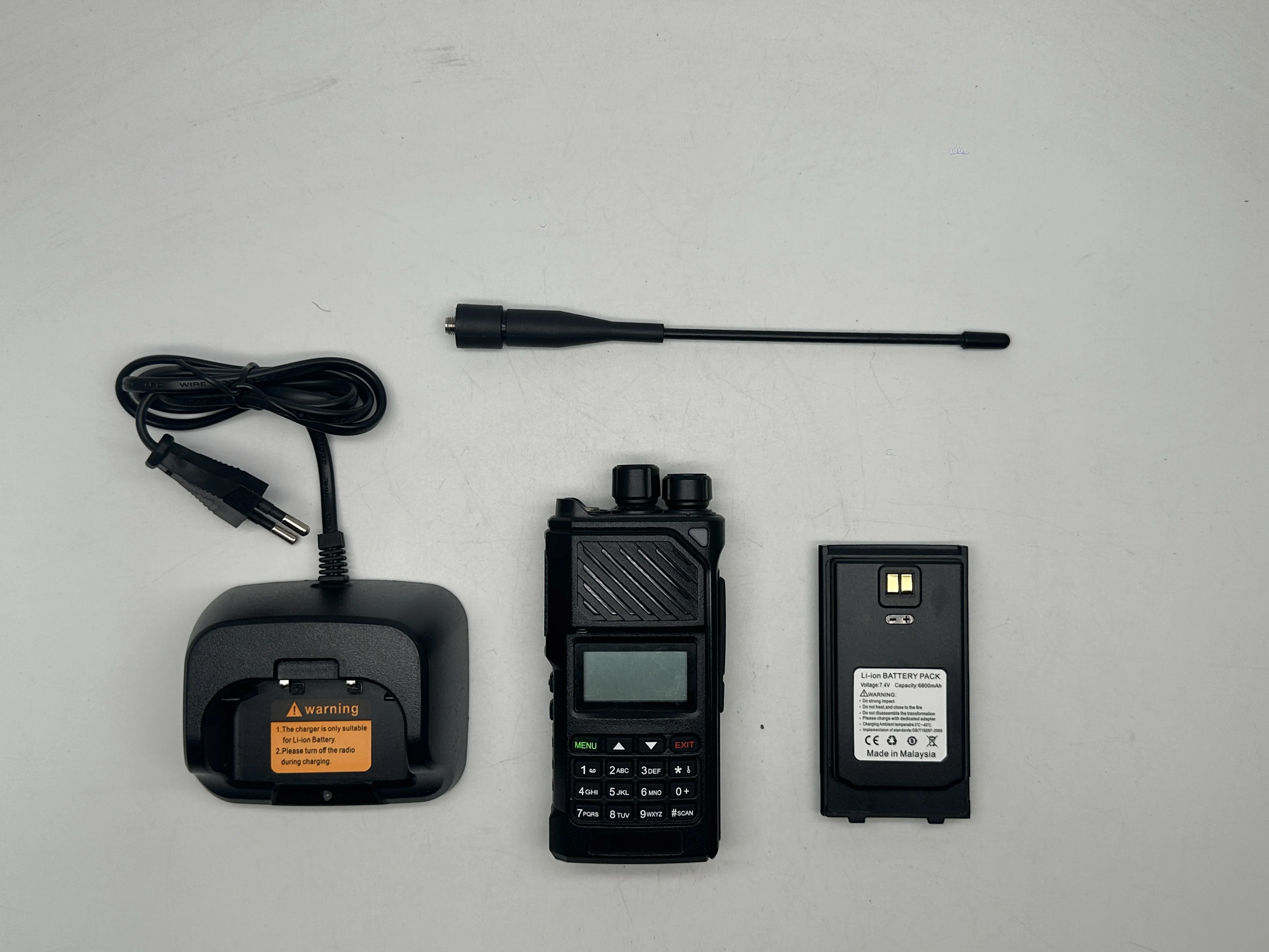HX-GP629 Walkie Talkie 7W UHF/VHF 4-Band One-Key Pairing Channel Scan Color Display Large-Capacity Battery Built-in Flashlight