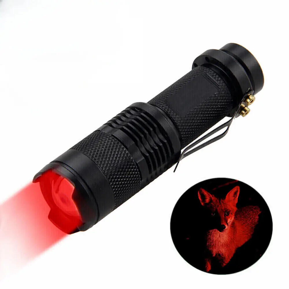 

1/2/4 шт. мини-светодиодный фонарик с красным зумом портативный фонарик с 3 режимами ночного видения для кемпинга и пешего туризма
