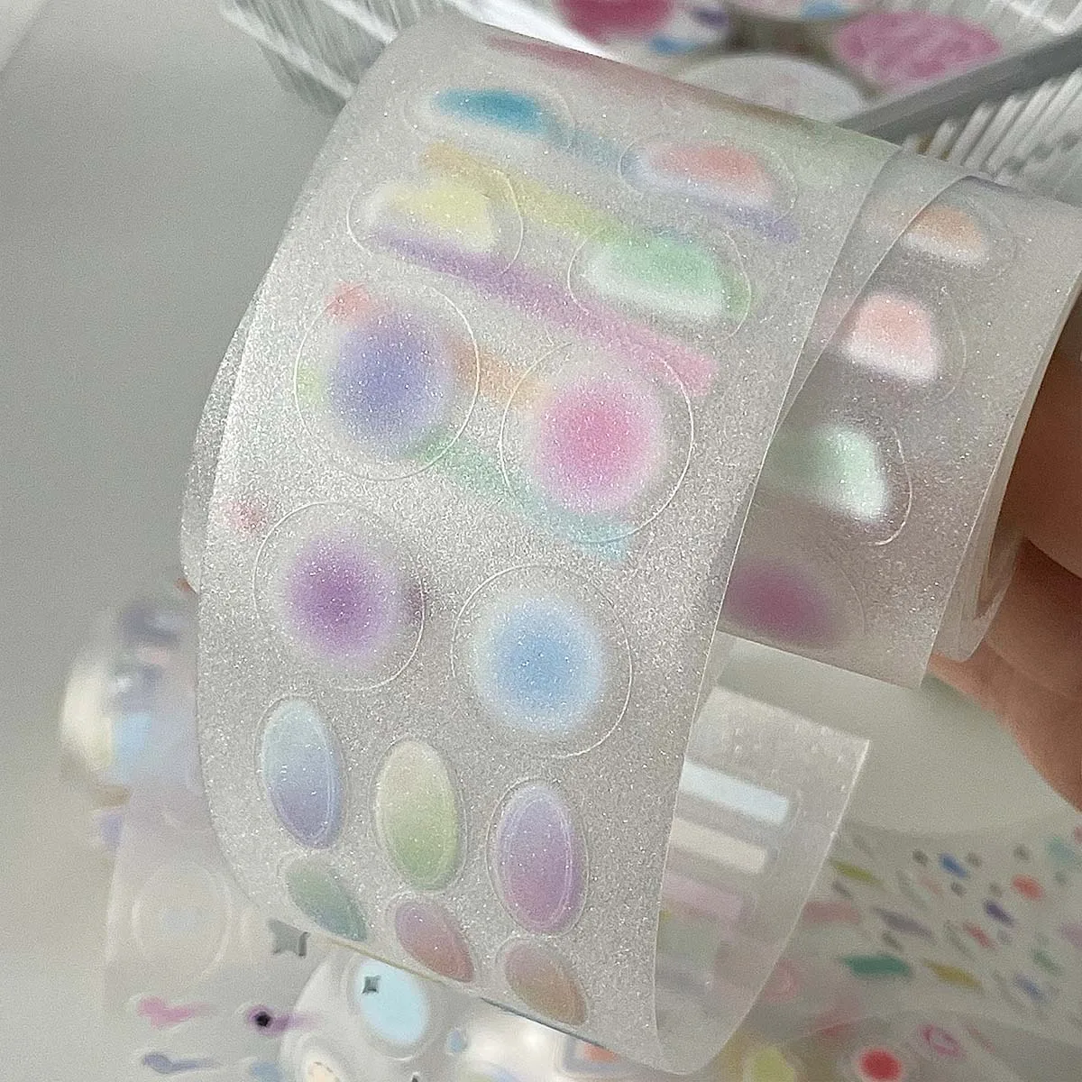 Korean Style Stickers Gold Foil PET Sticker Tape Heart Star Elements Minimalist Scrapbook Journal DIY Craft Decor