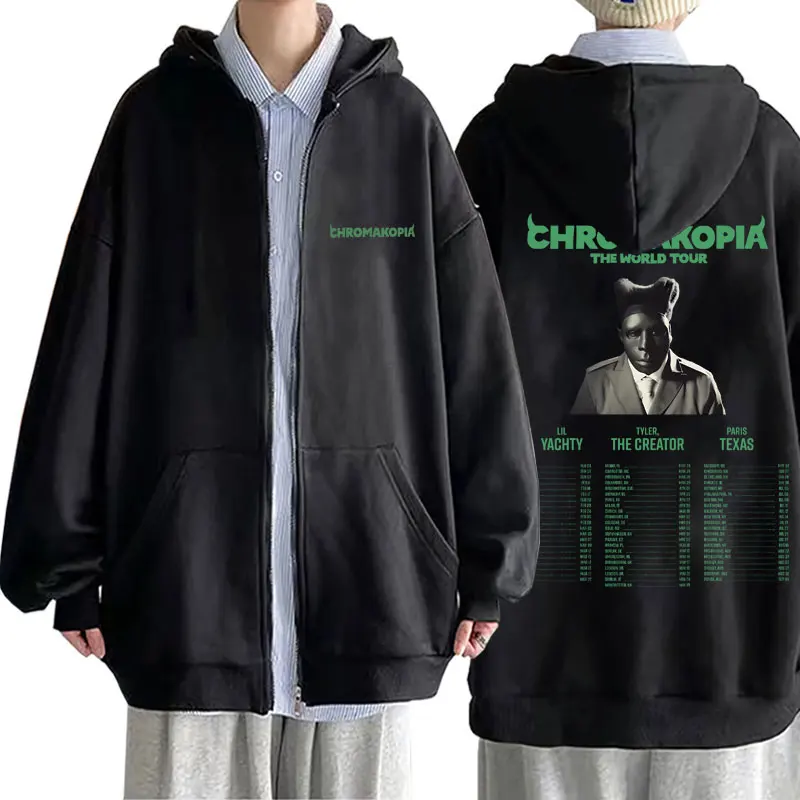 

Famous Rapper Tyler The Creator Chromakopia The World Tour Zipper Hoodie Men Women Fashion Cool Hip Hop Oversized Zip Up Jacket