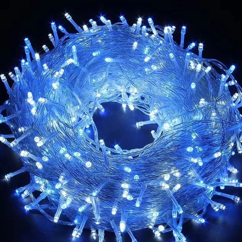 新しい8つのモード搭載、10m、20m、30m、50m、100mのledストリングライト、クリスマスツリー、ガーランド、妖精ライト、クリスマス、結婚式、パーティー、庭の装飾に