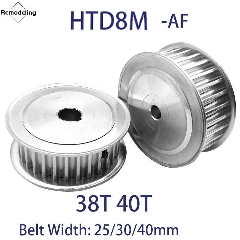 1Pcs HTD 8M AF Timing Pulley 38T 40T Teeth Bore 10mm - 38mm Belt Width 25/30/40mm 8M Aluminum Alloy Transmission Belt Pulley